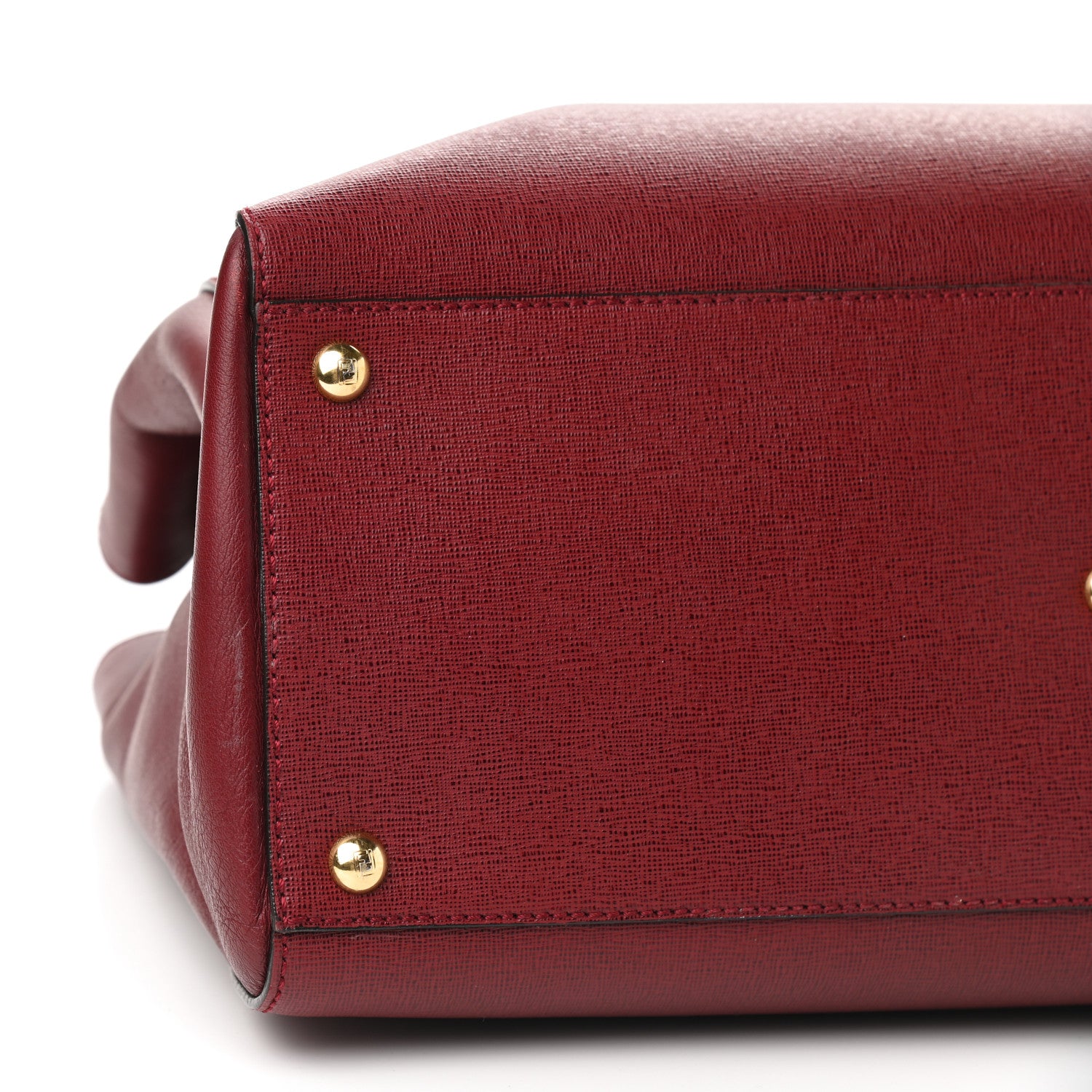 Fendi Vitello Elite Regular 2Jours Tote Rosso Scuro Ciliegia 9 of 12