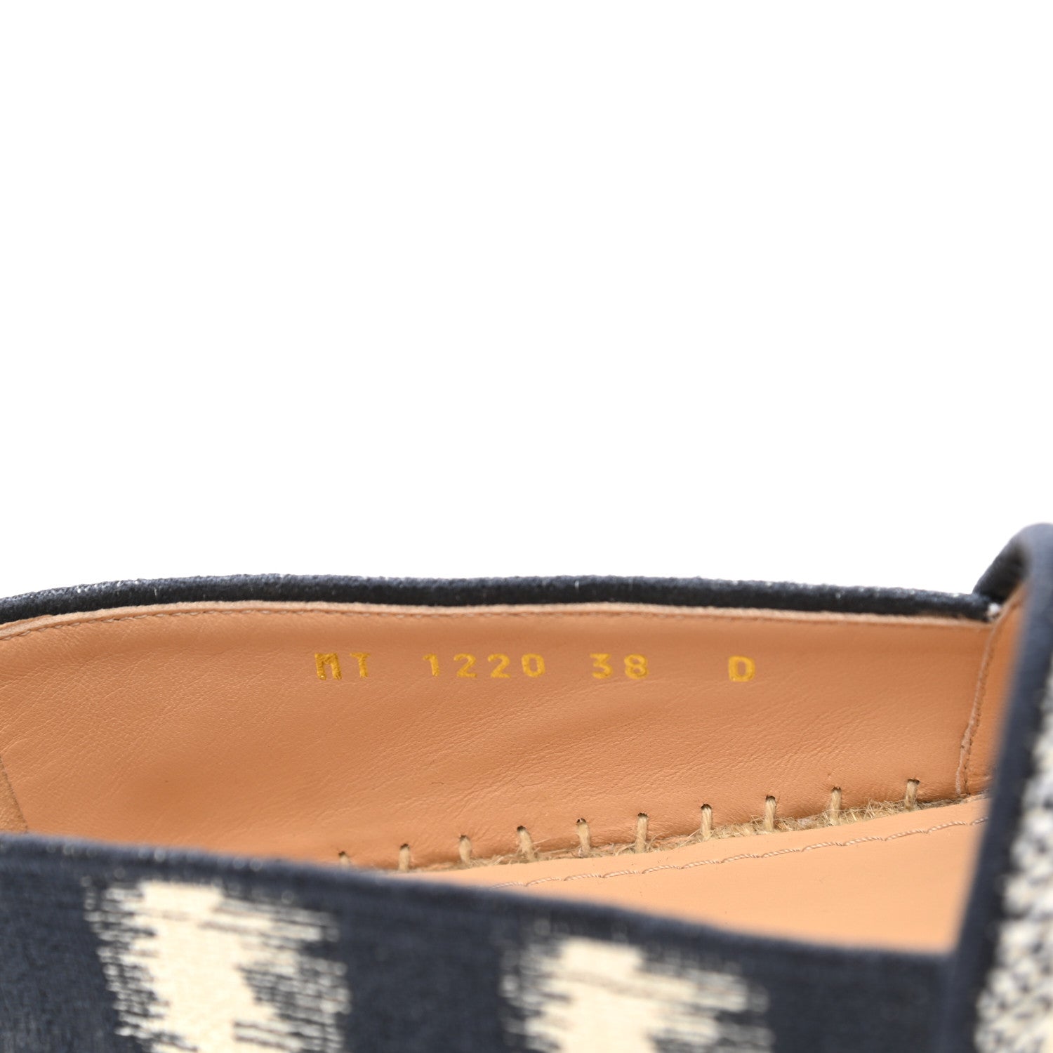 Christian Dior Cotton D-Stripes Embroidered Granville 15mm Espadrilles 38 Deep Blue 8 of 9