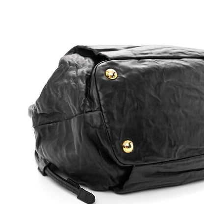 Prada Nappa Antique Drawstring Tote Black 10 of 11