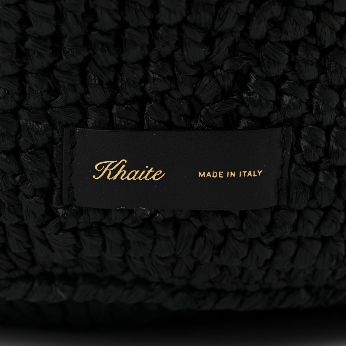 Raffia Medium Lotus Tote Black