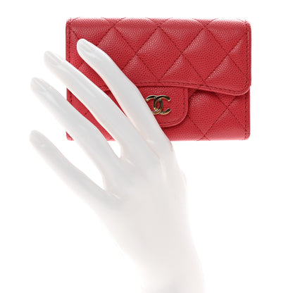 Chanel Caviar Quilted Flap Card Holder Pink 2 of 8