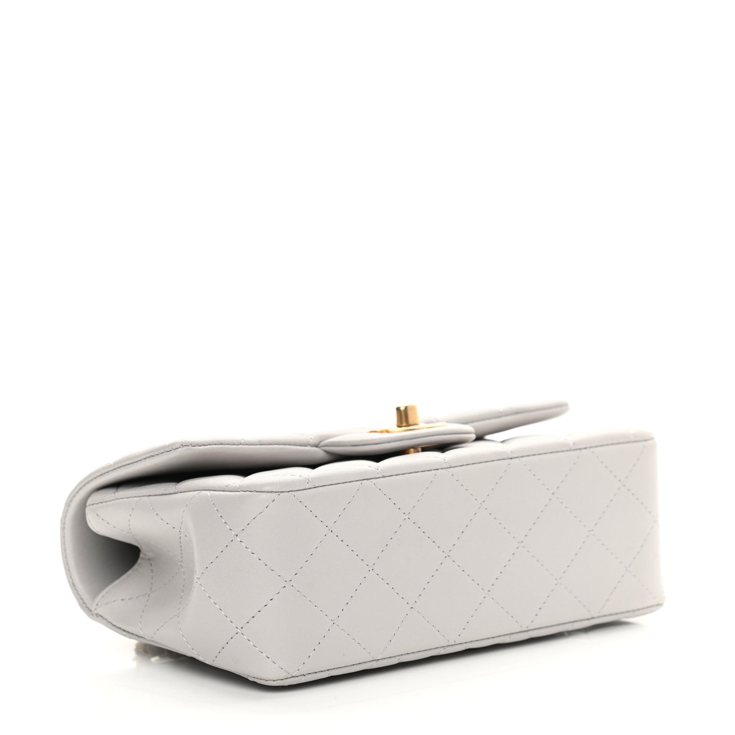 Chanel Lambskin Quilted Mini Top Handle Rectangular Flap Grey 4 of 11