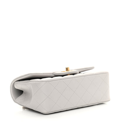 Chanel Lambskin Quilted Mini Top Handle Rectangular Flap Grey 4 of 11