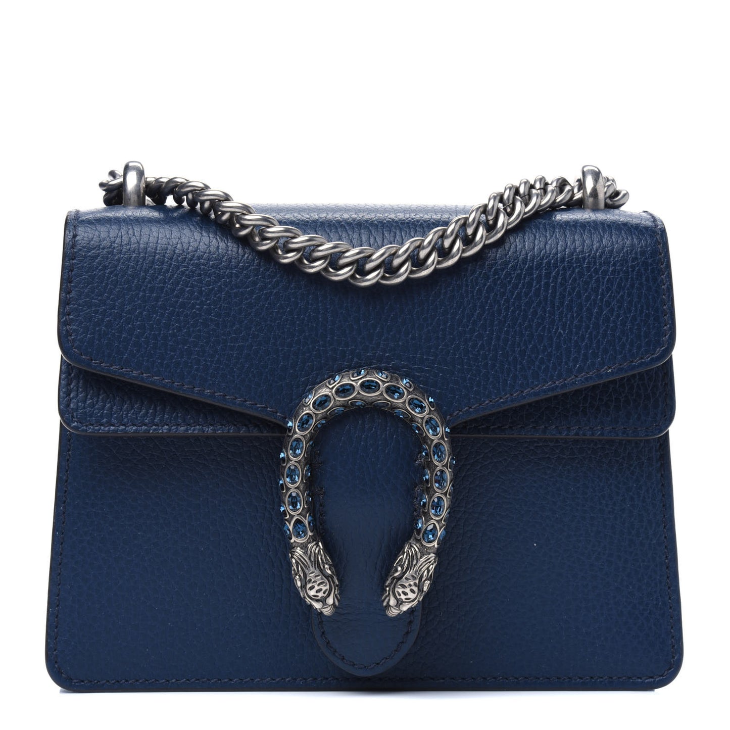 Dollar Calfskin Crystal Mini Dionysus Shoulder Bag Blue Agata Montana Sapphire