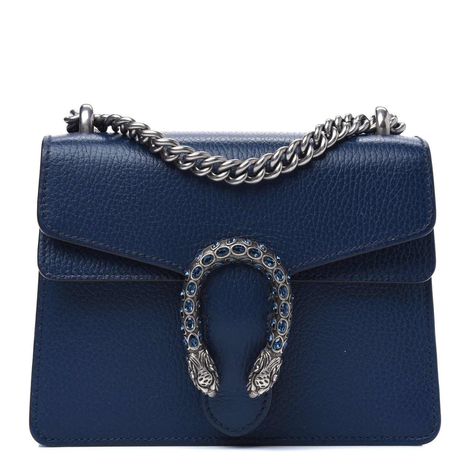 Gucci Dollar Calfskin Crystal Mini Dionysus Shoulder Bag Blue Agata Montana Sapphire 1 of 15
