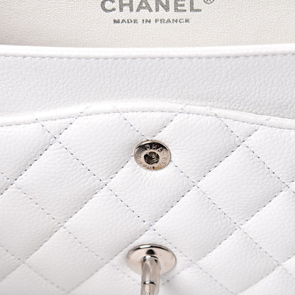 Chanel Caviar Quilted Medium Double Flap White 15 of 23