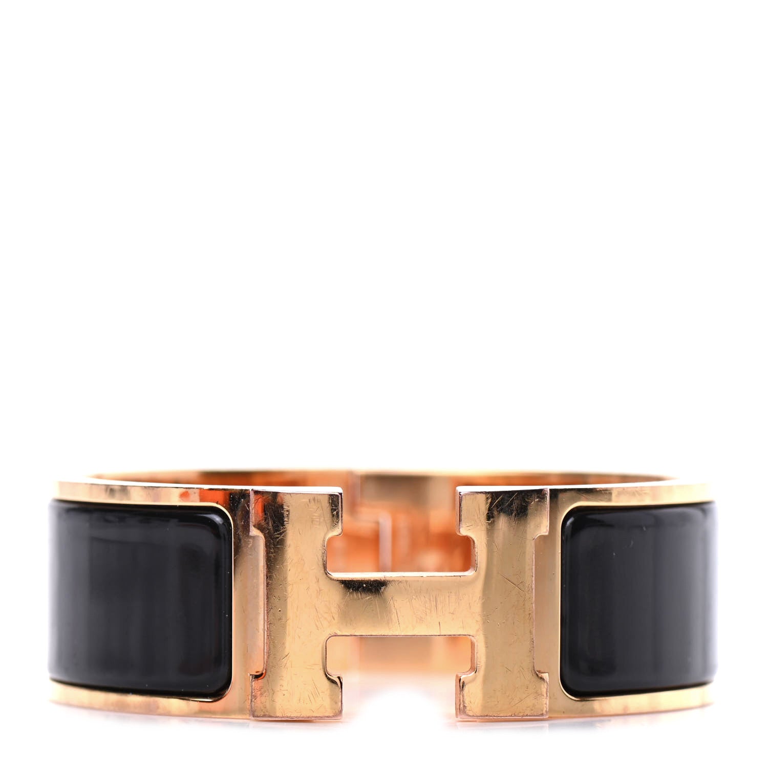 Hermes Enamel Wide Clic Clac H Bracelet PM Black 1 of 5