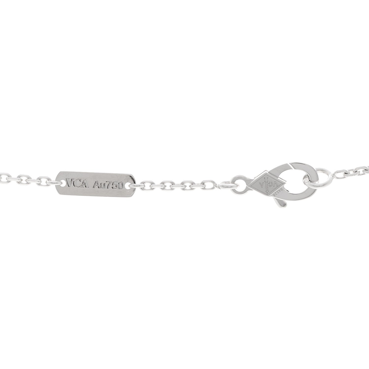 Van Cleef & Arpels 18K White Gold Guilloche Vintage Alhambra Pendant Necklace 4 of 4