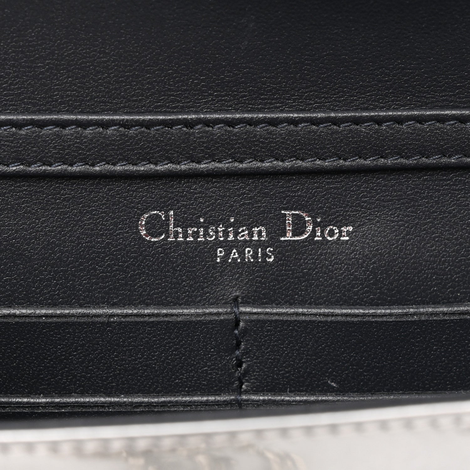 Christian Dior Metallic Patent Micro-Cannage Diorama Wallet on Chain Pouch Silver 6 of 10