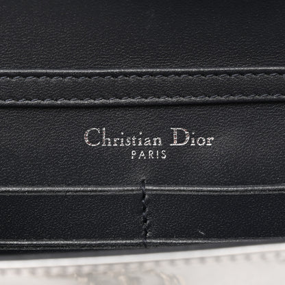 Christian Dior Metallic Patent Micro-Cannage Diorama Wallet on Chain Pouch Silver 6 of 10