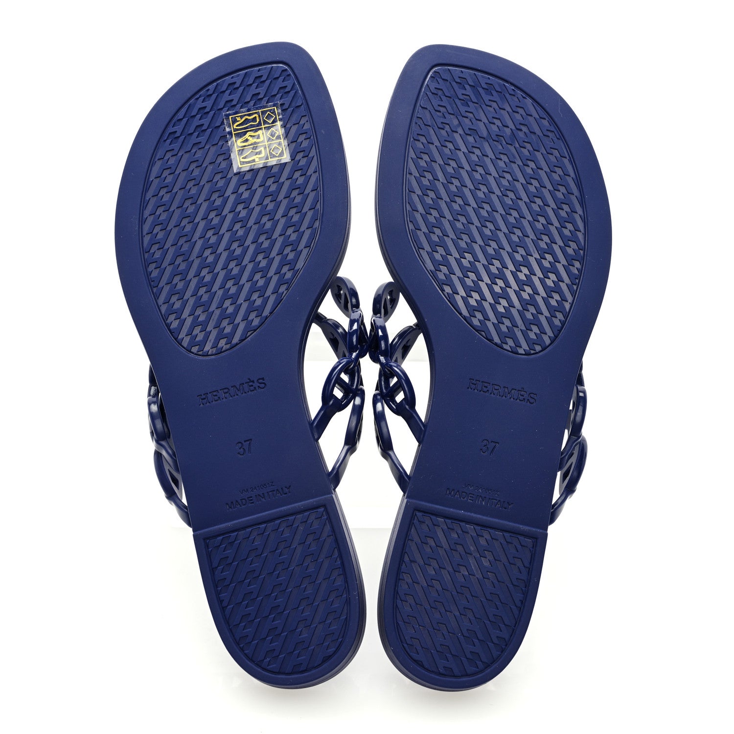 Hermes Rubber Chaine d'Ancre Island Sandals 37 Bleu Smalt 5 of 7