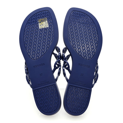 Hermes Rubber Chaine d'Ancre Island Sandals 37 Bleu Smalt 5 of 7