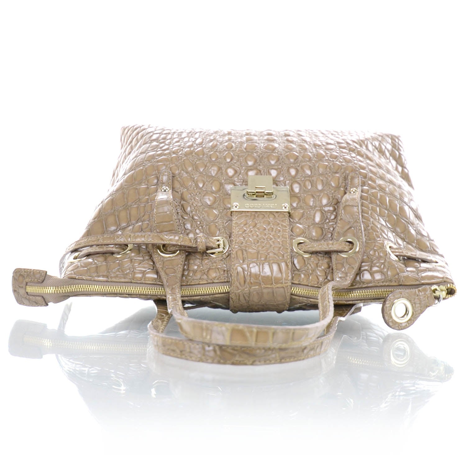 Jimmy Choo Moc Crocodile Embossed Leather Medium Rhea 4 of 10