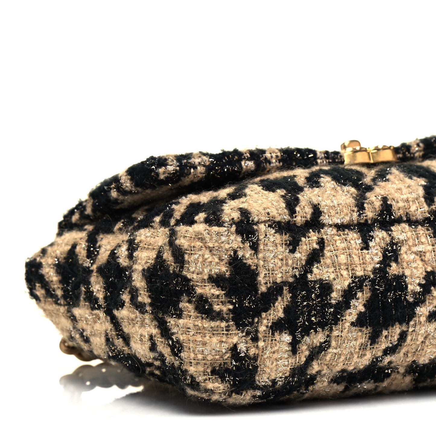 Tweed Large Chanel 19 Flap Beige Black