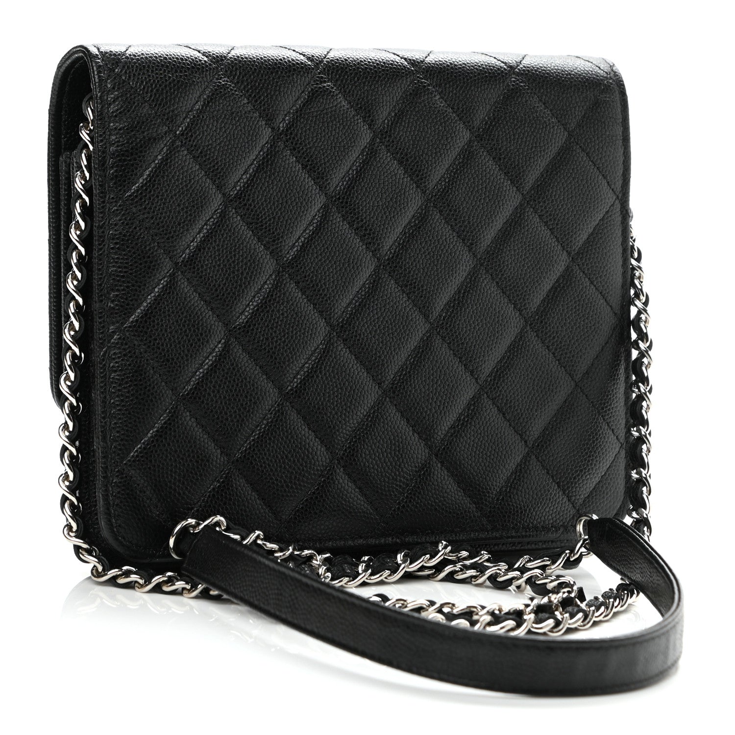 Chanel Caviar Quilted Square Wallet On Chain WOC Black 3 of 12