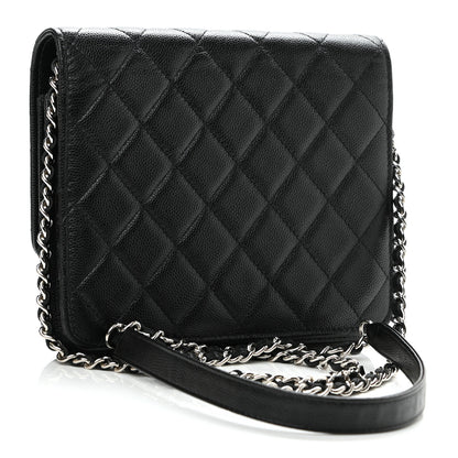 Chanel Caviar Quilted Square Wallet On Chain WOC Black 3 of 12
