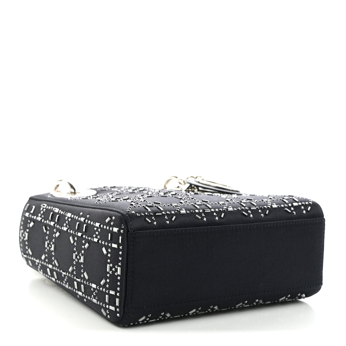Calfskin Cannage Medium Caro Bag Black