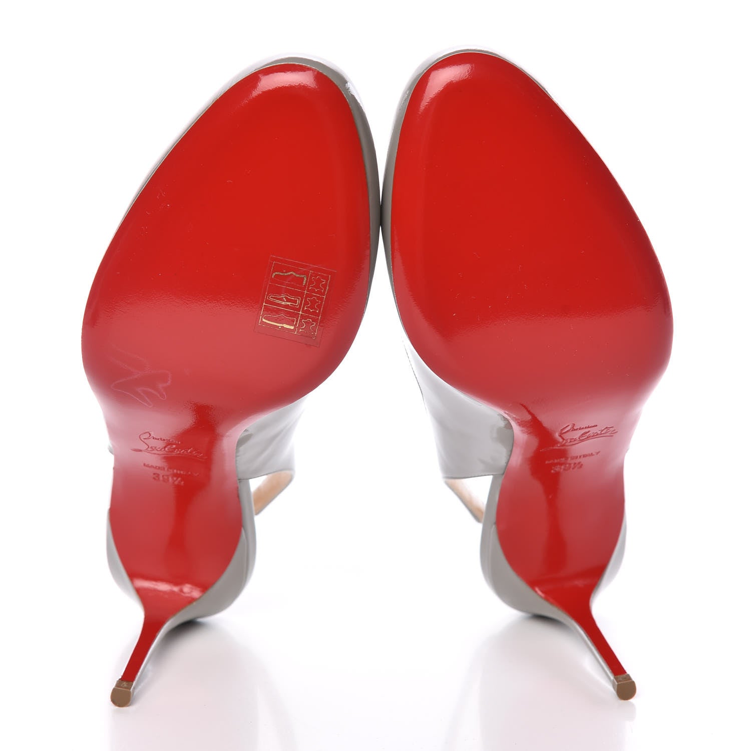 Christian Louboutin Patent Fifi Sling 85 Pumps 39.5 Grey 5 of 7