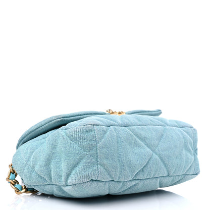 Chanel Denim Quilted Medium Chanel 19 Flap Neon Blue 4 of 13
