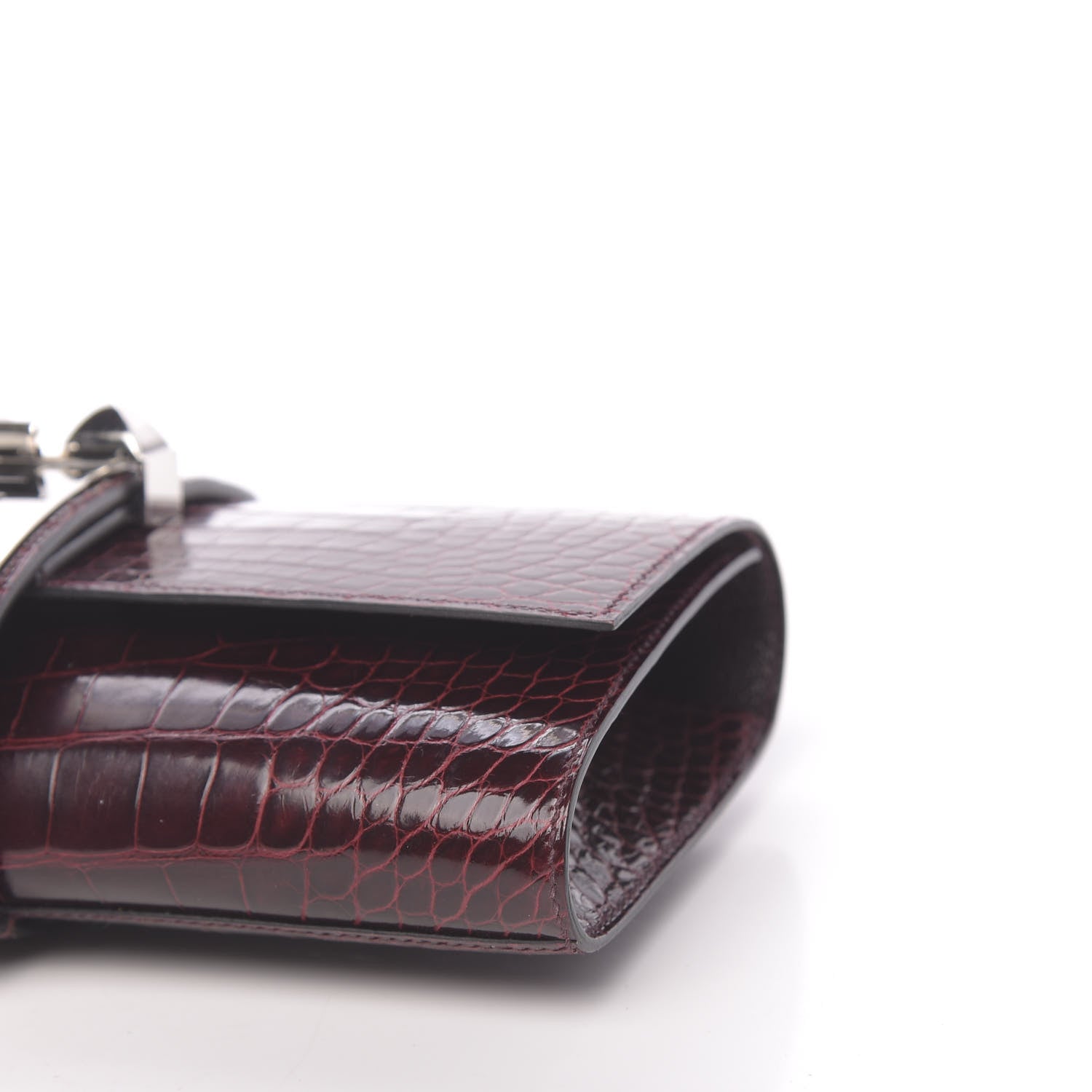 Hermes Shiny Alligator Medor Clutch 23 Bordeaux 9 of 11