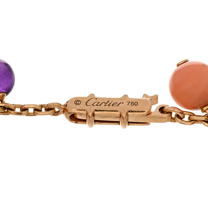 Cartier 18K Rose Gold Diamond Coral Amethyst Les Delices de Goa Bracelet 3 of 3