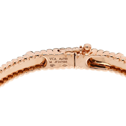 Van Cleef & Arpels 18K Rose Gold Diamond Perlee Sweet Clovers Bracelet M 3 of 4