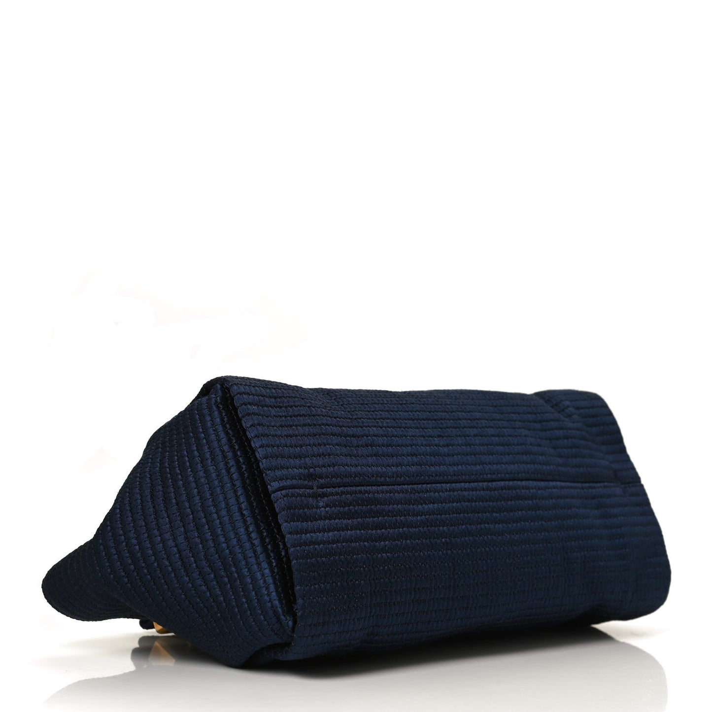 Satin Quilted Trilogy Clutch Navy
