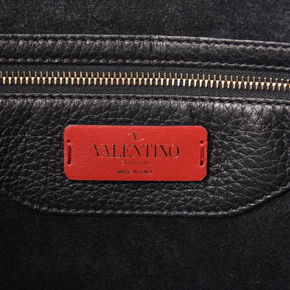 Valentino Garavani Grained Calfskin Small Rockstud Shoulder Tote Black 8 of 9