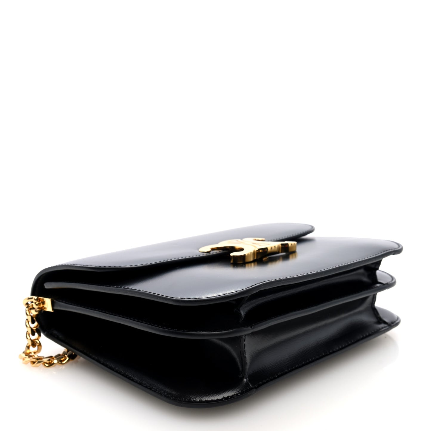 Shiny Calfskin College Triomphe Black