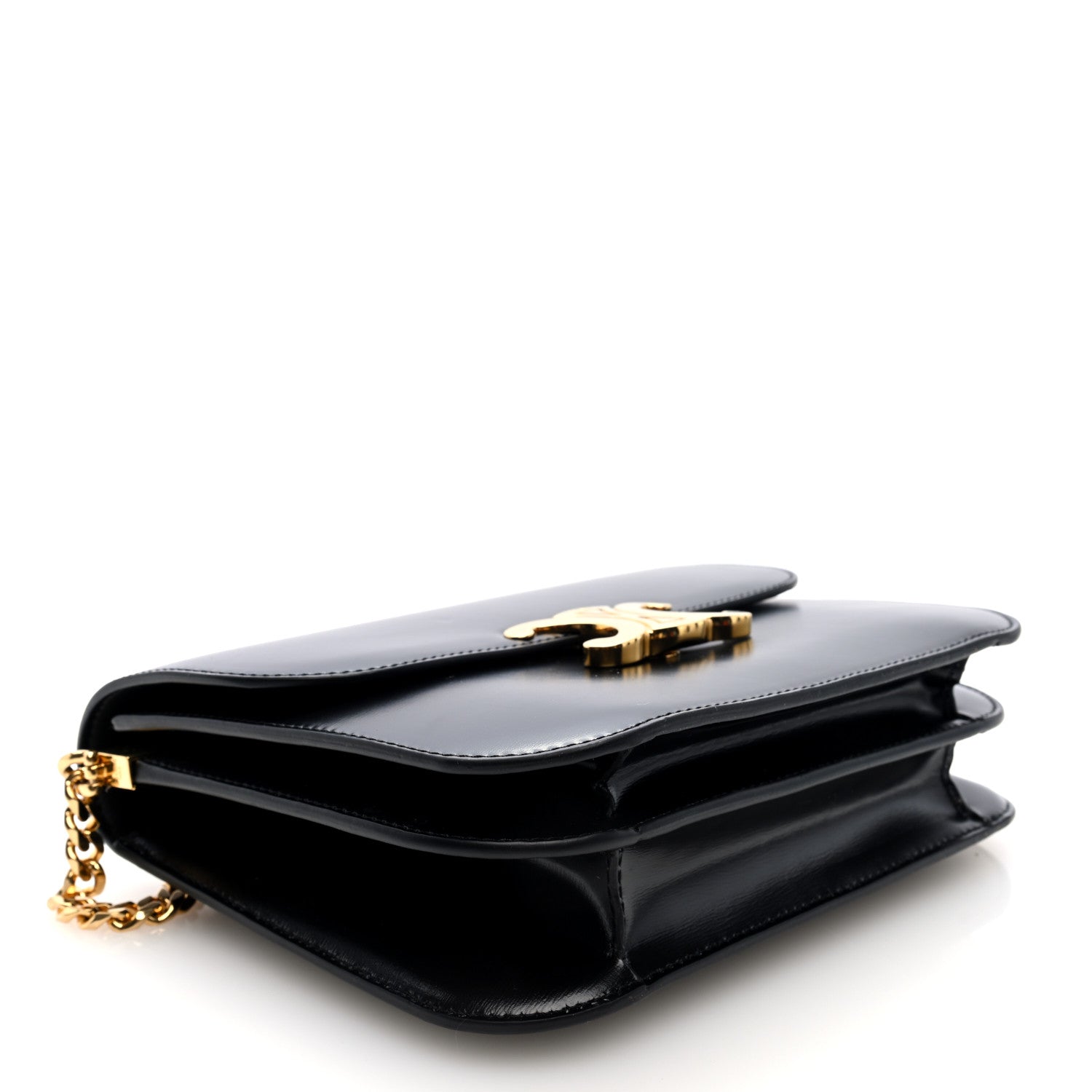 Celine Shiny Calfskin College Triomphe Black 4 of 9