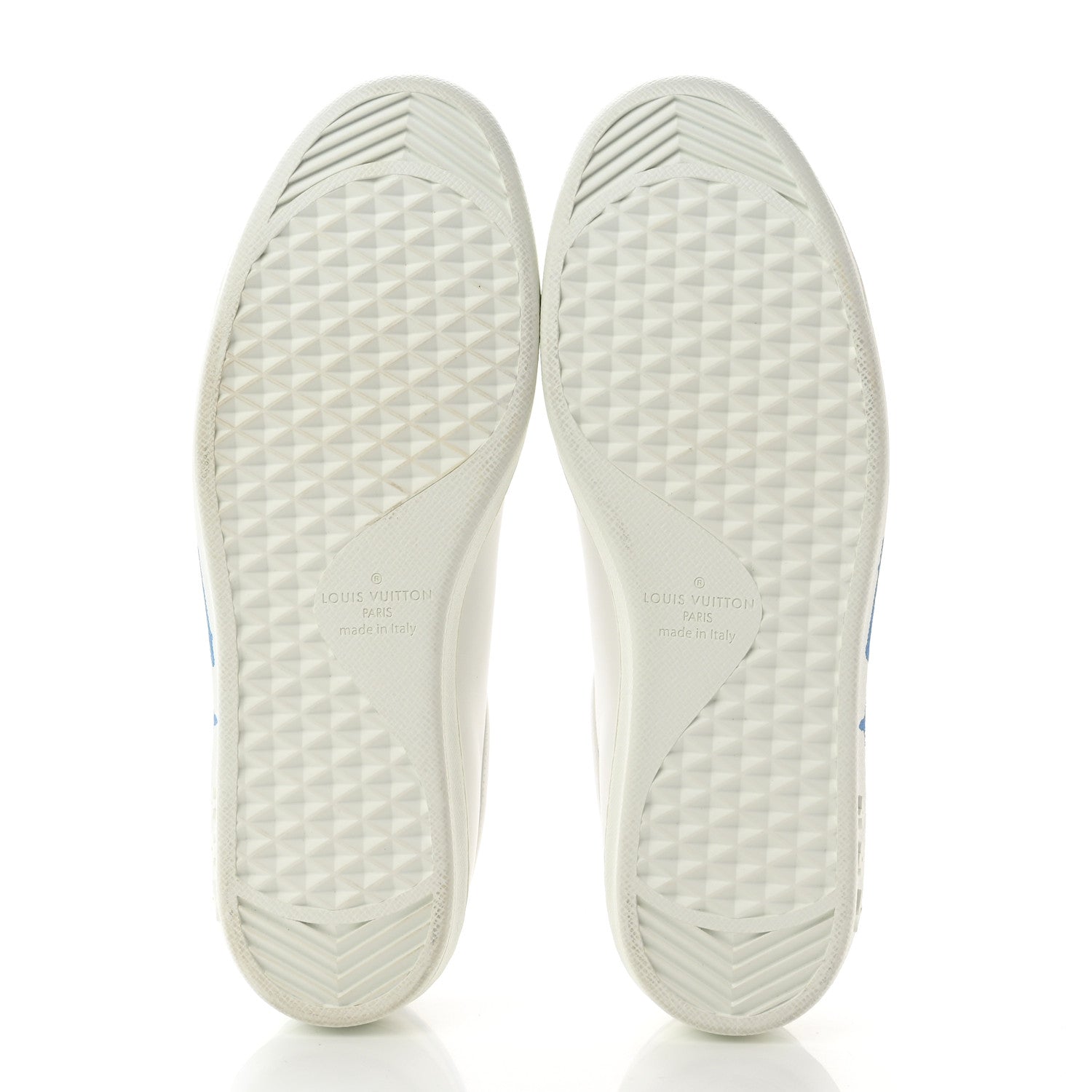 Louis Vuitton Calfskin Luxembourg Samothrace Mens Sneakers 9 White Blue 5 of 9