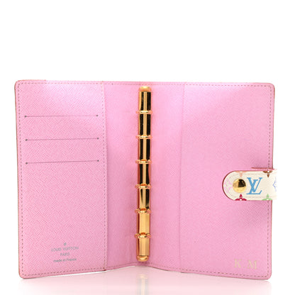 Louis Vuitton Monogram Multicolor Small Ring Agenda Cover White Litchi 5 of 8