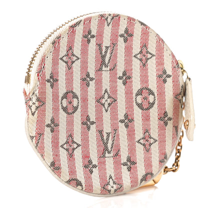 Louis Vuitton Mini Lin Croisette Round Coin Purse Rouge 3 of 10