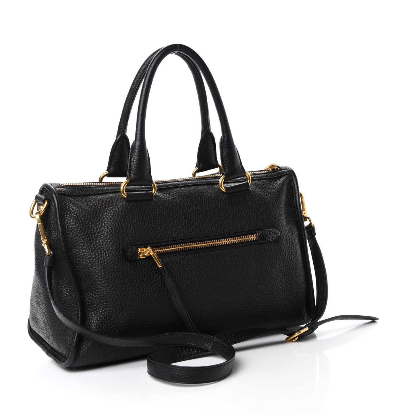 Vitello Daino Shopping Satchel Black