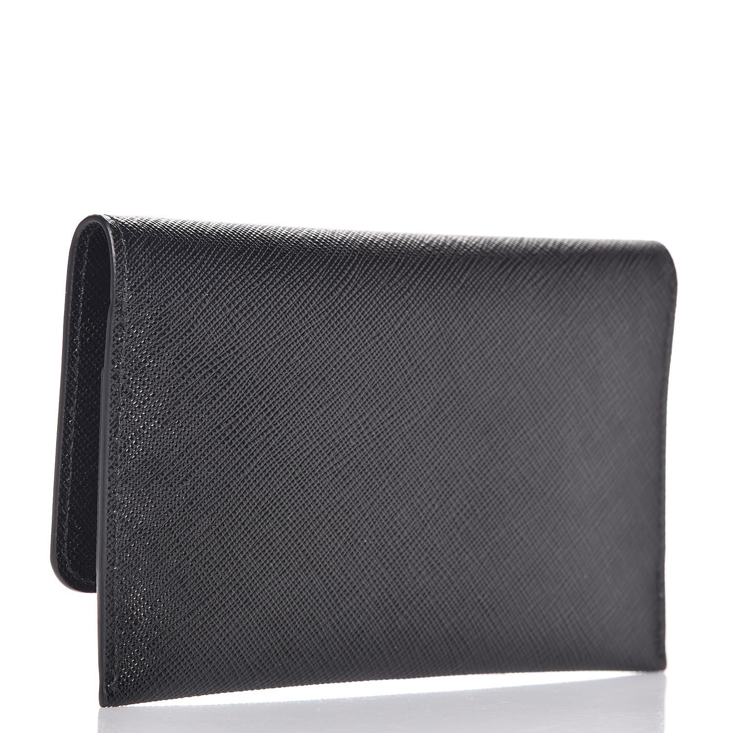 Prada Saffiano Metal Flap Wallet Black 3 of 8