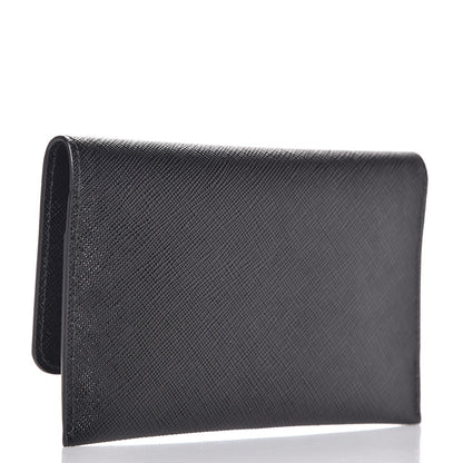 Prada Saffiano Metal Flap Wallet Black 3 of 8