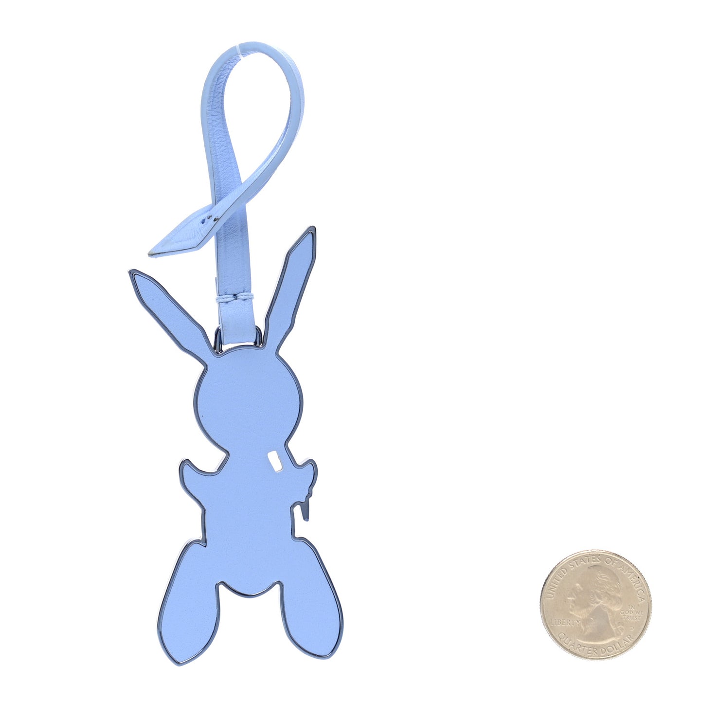 Calfskin Jeff Koons Masters LV Rabbit Bag Charm Blue