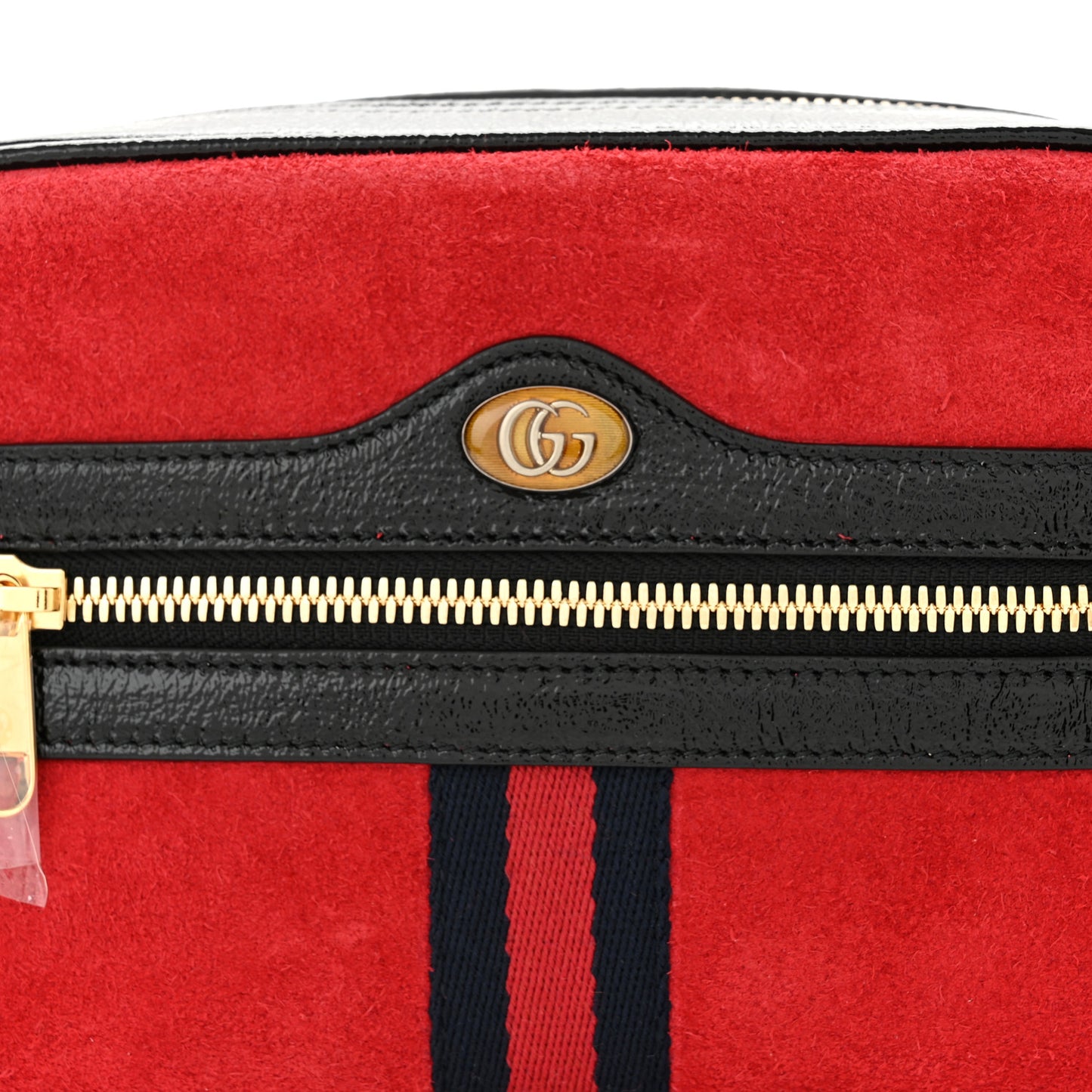 Suede Small Ophidia Belt Bag Hibiscus Red