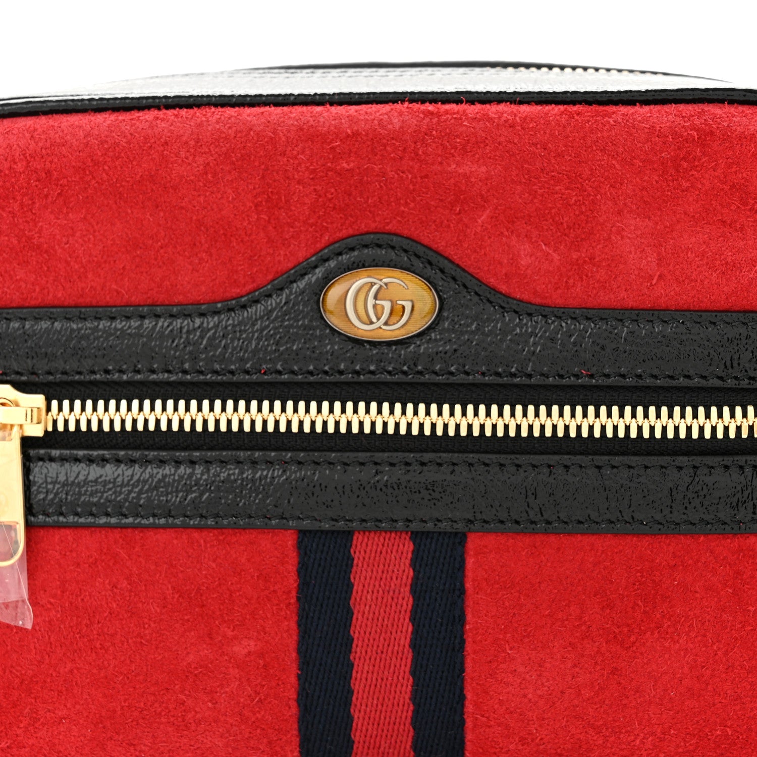 Gucci Suede Small Ophidia Belt Bag Hibiscus Red 9 of 11