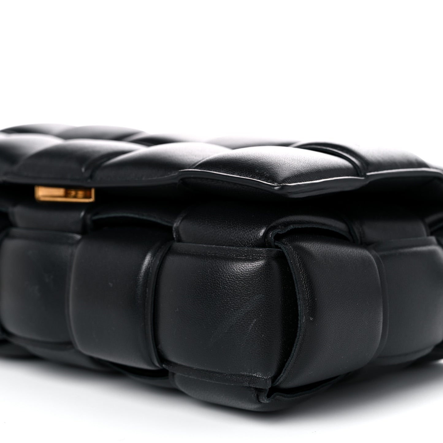 Nappa Maxi Intreccio Padded Cassette Crossbody Bag Black