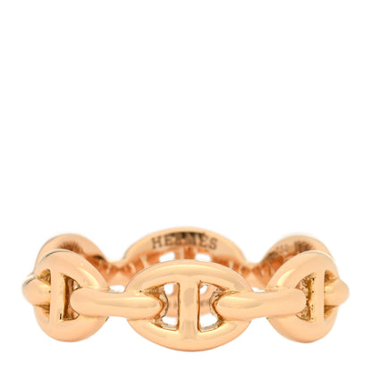 Hermes 18K Rose Gold PM Chaine D'Ancre Enchainee Ring 52 6 1 of 5