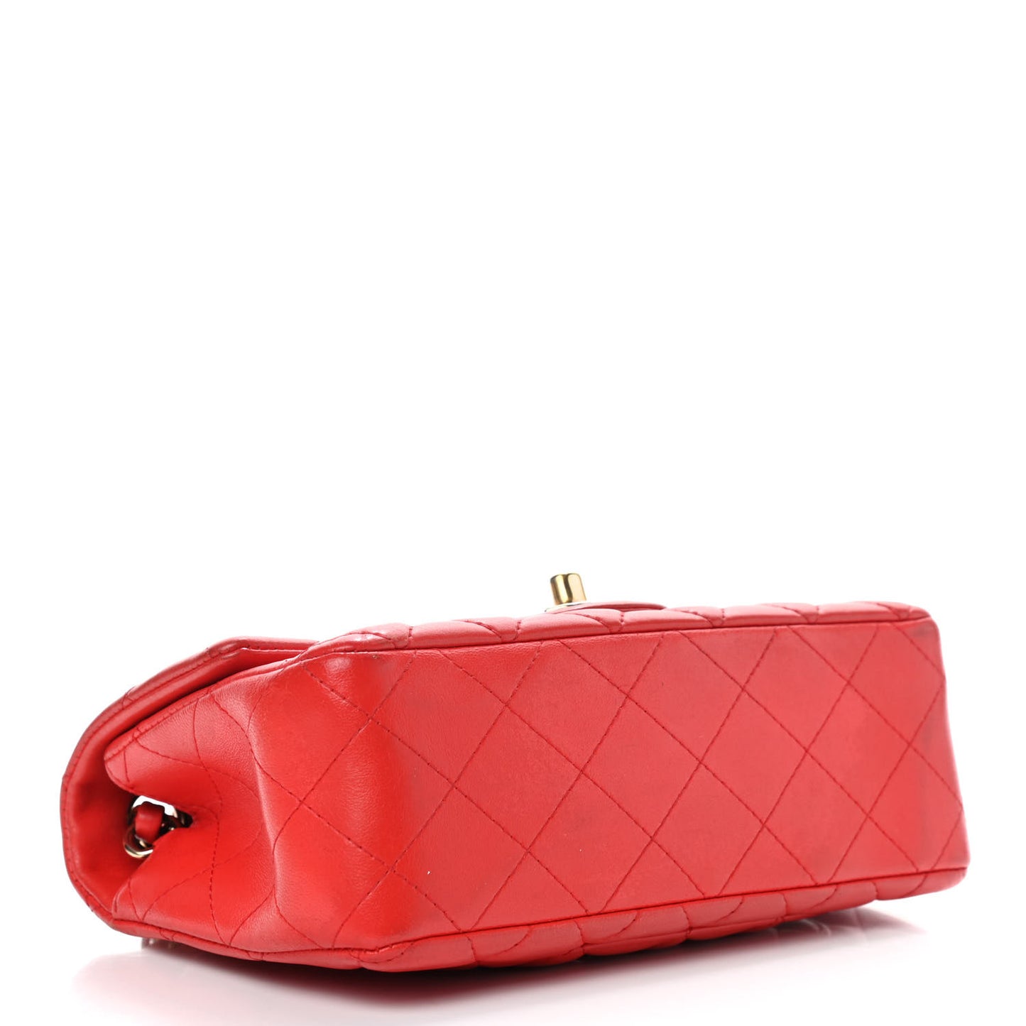 Lambskin Quilted Mini Rectangular Flap Red