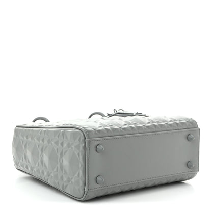 Christian Dior Calfskin Cannage Diamond Small My ABCDior Lady Dior  Gray 4 of 10
