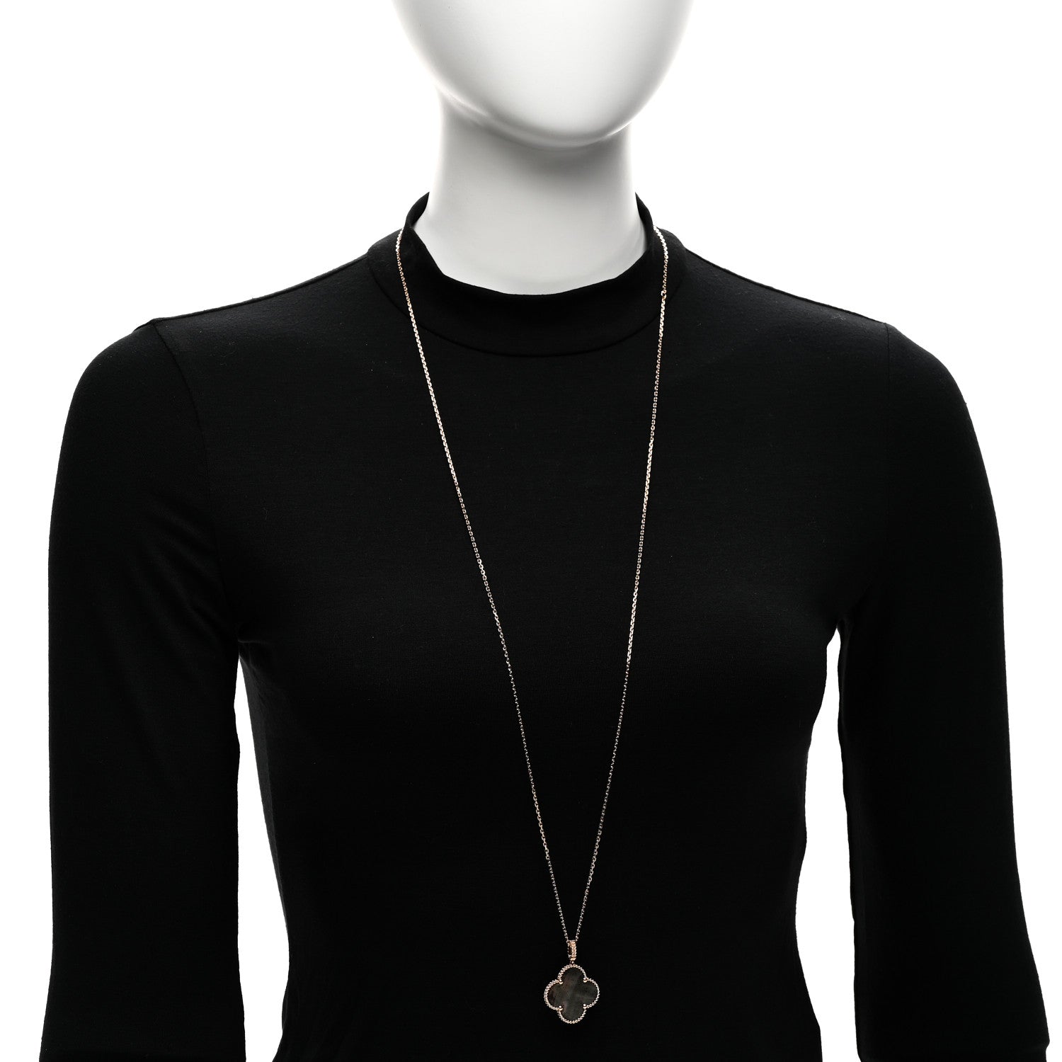 Van Cleef & Arpels 18K Rose Gold Gray Mother of Pearl Magic Alhambra Long Necklace 2 of 6
