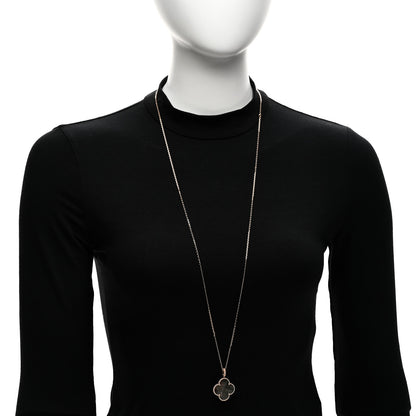 Van Cleef & Arpels 18K Rose Gold Gray Mother of Pearl Magic Alhambra Long Necklace 2 of 6