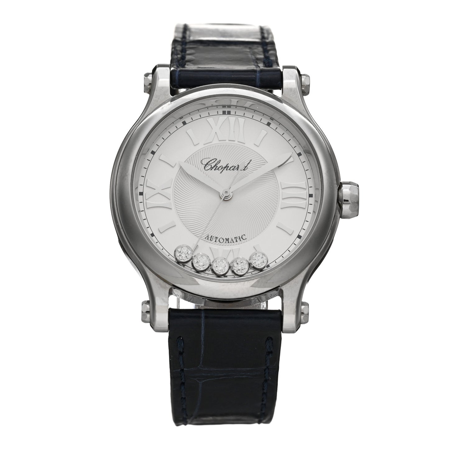 Stainless Steel Alligator 5 Diamond 33mm Happy Sport Automatic Watch