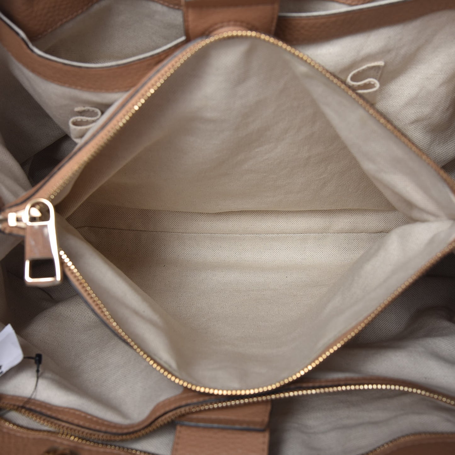 Pebbled Calfskin Large Bamboo Shopper Tote Camelia