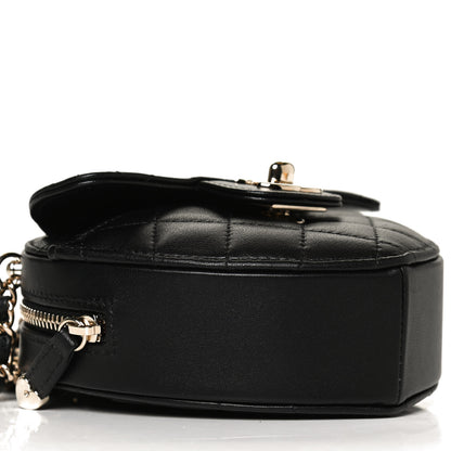 Chanel Lambskin Quilted CC In Love Heart Clutch With Chain Black 9 of 11