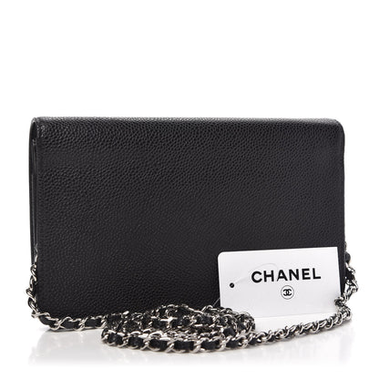 Chanel Caviar Timeless CC Wallet On Chain WOC Black 3 of 11