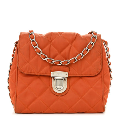 Prada Nylon Tessuto Impuntu Quilted Flap Orange 1 of 9